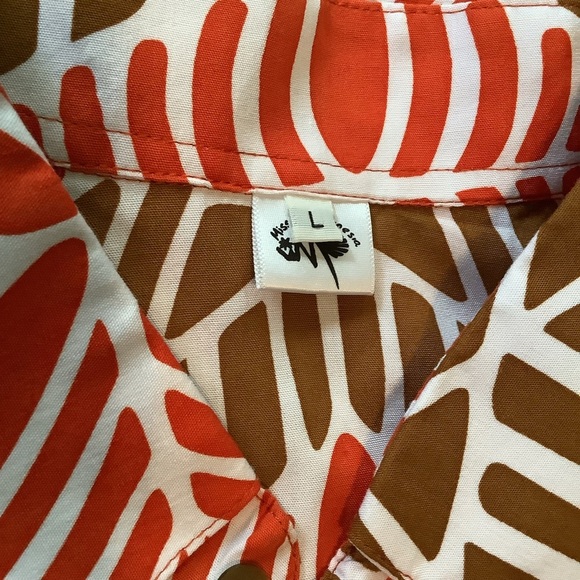 Missing Polynesia Pullover Top Small Adult Orange Brown - Picture 3 of 7